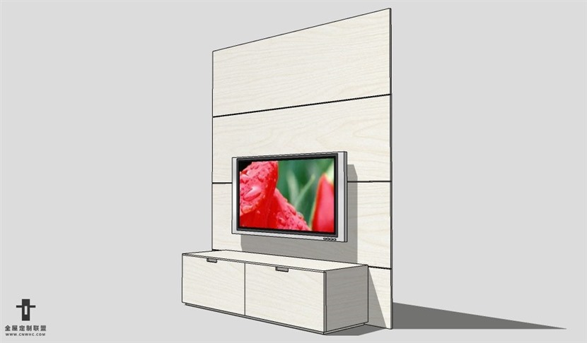 SketchUp柜子模型草图大师电视柜3D模型Entertainment Center-018