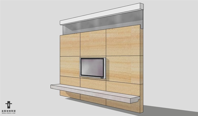 SketchUp柜子模型草图大师电视柜3D模型Entertainment Center-027