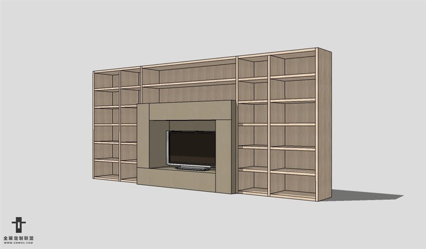 SketchUp柜子模型草图大师电视柜3D模型Entertainment Center-031