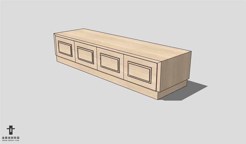 SketchUp柜子模型草图大师电视柜3D模型Entertainment Center-033