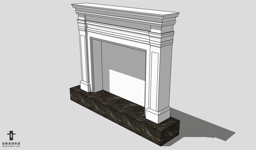 SketchUp壁炉模型草图大师单壁炉3D模型Fireplace-003