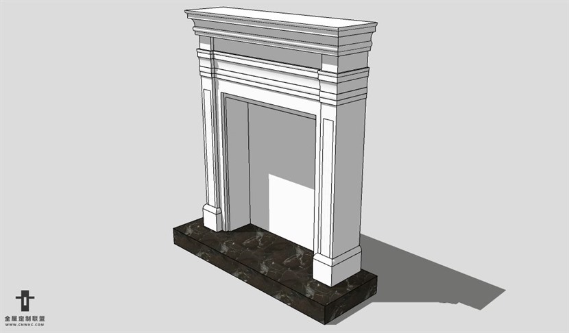 SketchUp壁炉模型草图大师单壁炉3D模型Fireplace-004