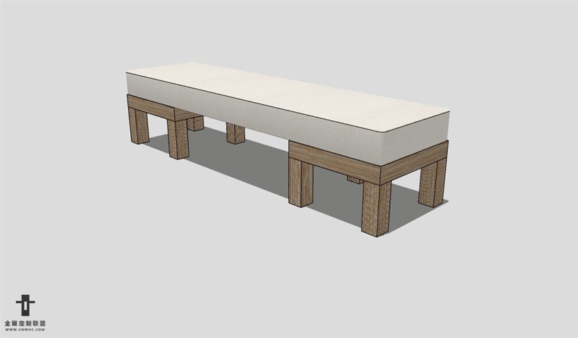 SketchUp椅子模型草图大师床尾椅子模型Footboard chair-003