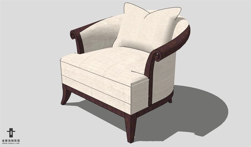 SketchUp椅子模型草图大师主人椅子模型Master Chair-001