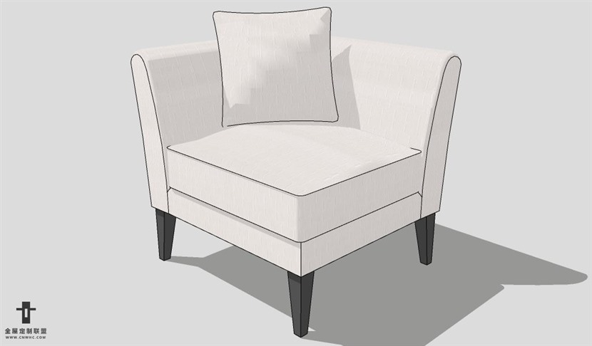 SketchUp椅子模型草图大师主人椅子模型Master Chair-002