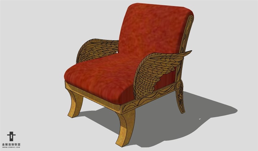 SketchUp椅子模型草图大师主人椅子模型Master Chair-004