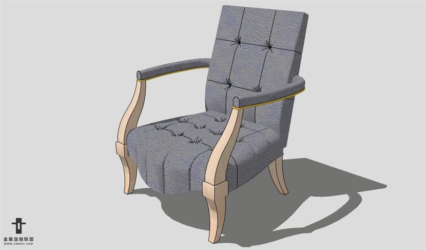 SketchUp椅子模型草图大师主人椅子模型Master Chair-015