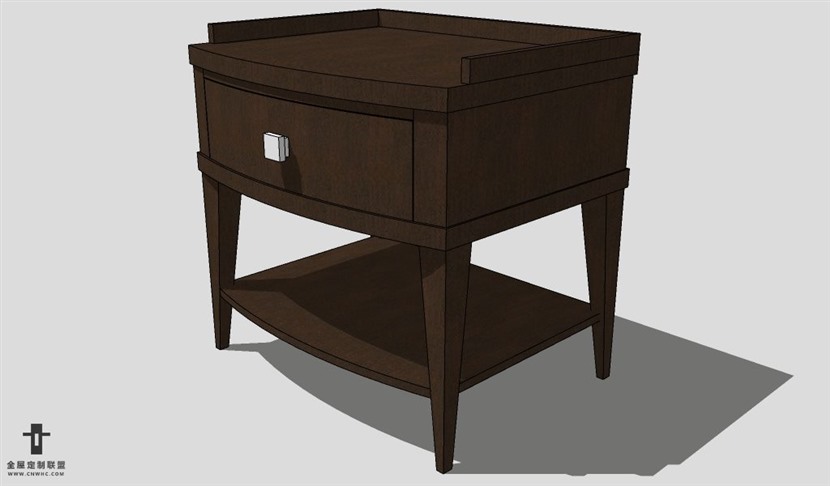 SketchUp床头柜模型草图大师床头柜3D模型Nightstand-002