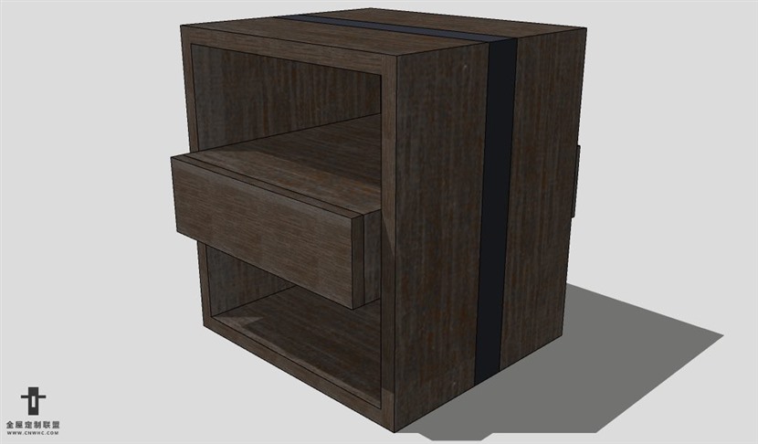 SketchUp床头柜模型草图大师床头柜3D模型Nightstand-006