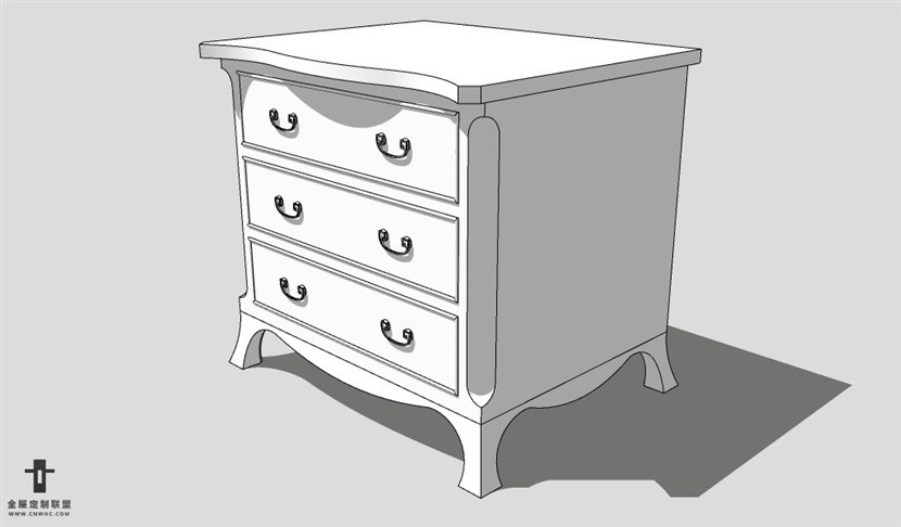 SketchUp床头柜模型草图大师床头柜3D模型Nightstand-007