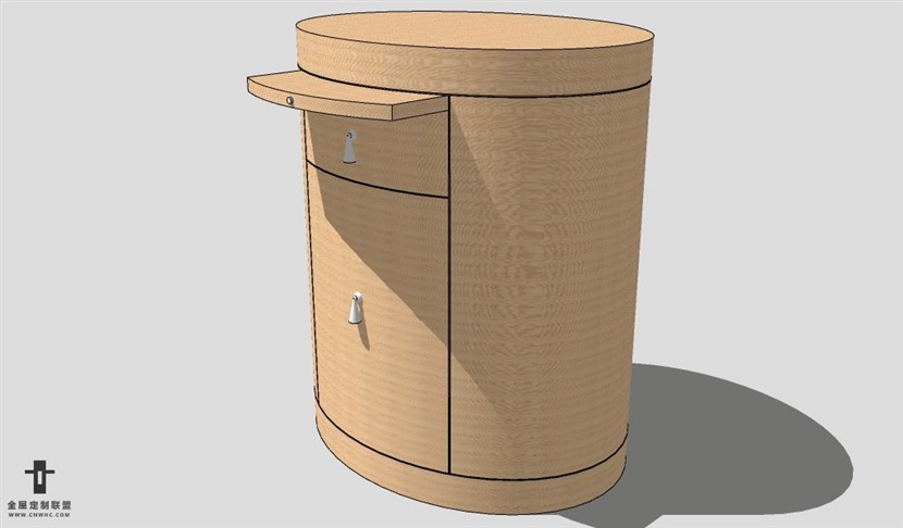 SketchUp床头柜模型草图大师床头柜3D模型Nightstand-008