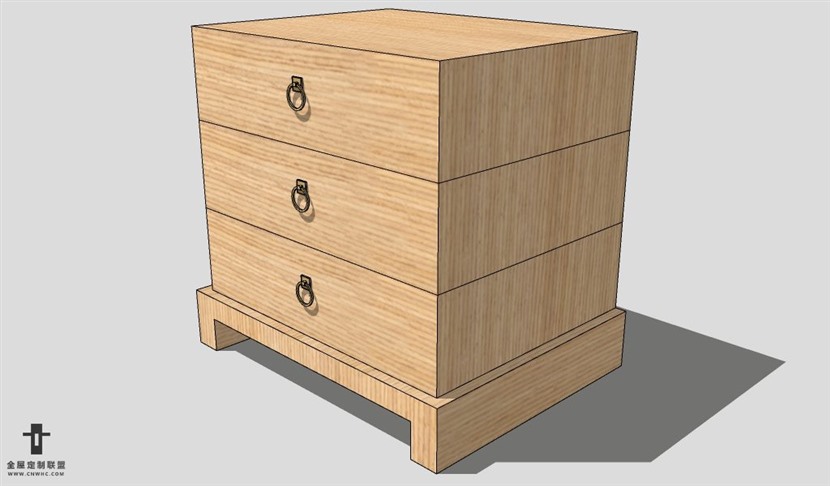 SketchUp床头柜模型草图大师床头柜3D模型Nightstand-009