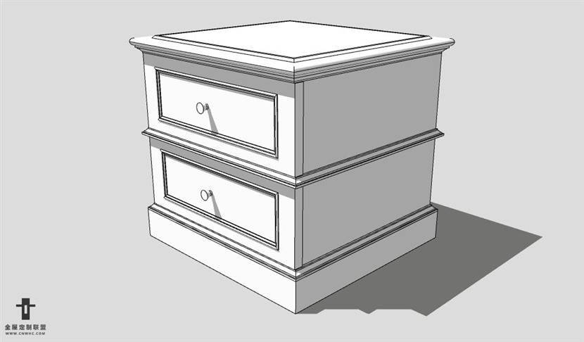 SketchUp床头柜模型草图大师床头柜3D模型Nightstand-010