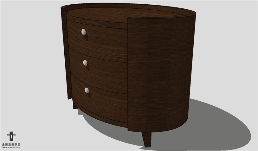 SketchUp床头柜模型草图大师床头柜3D模型Nightstand-011