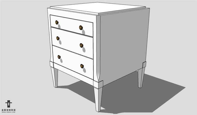 SketchUp床头柜模型草图大师床头柜3D模型Nightstand-012