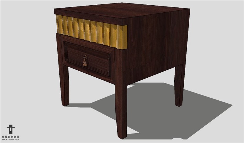 SketchUp床头柜模型草图大师床头柜3D模型Nightstand-013