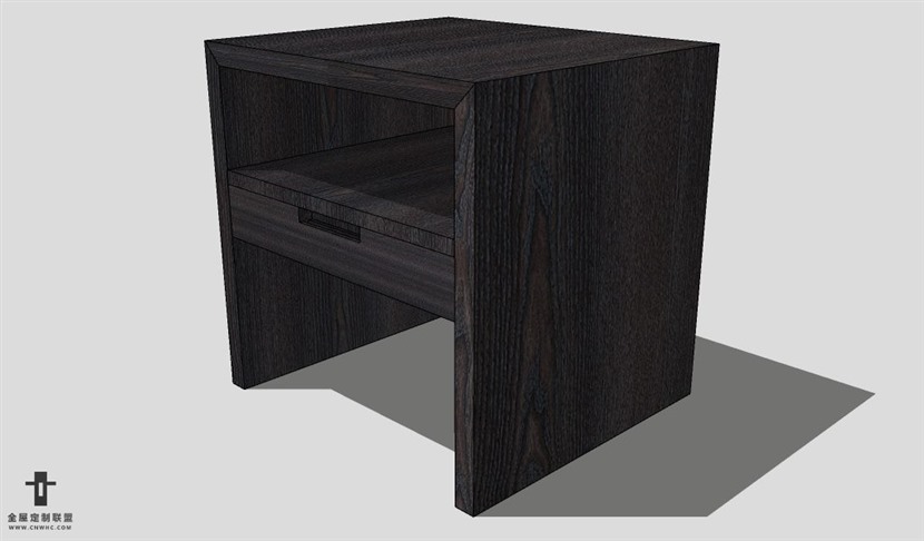 SketchUp床头柜模型草图大师床头柜3D模型Nightstand-015