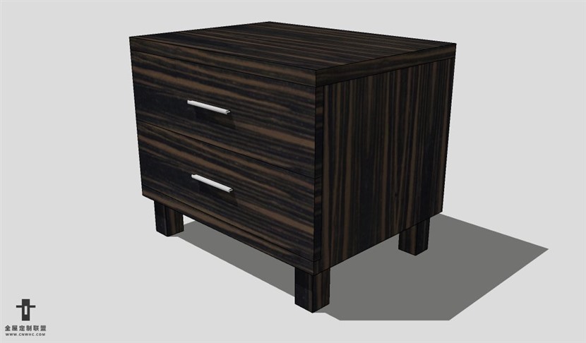 SketchUp床头柜模型草图大师床头柜3D模型Nightstand-017