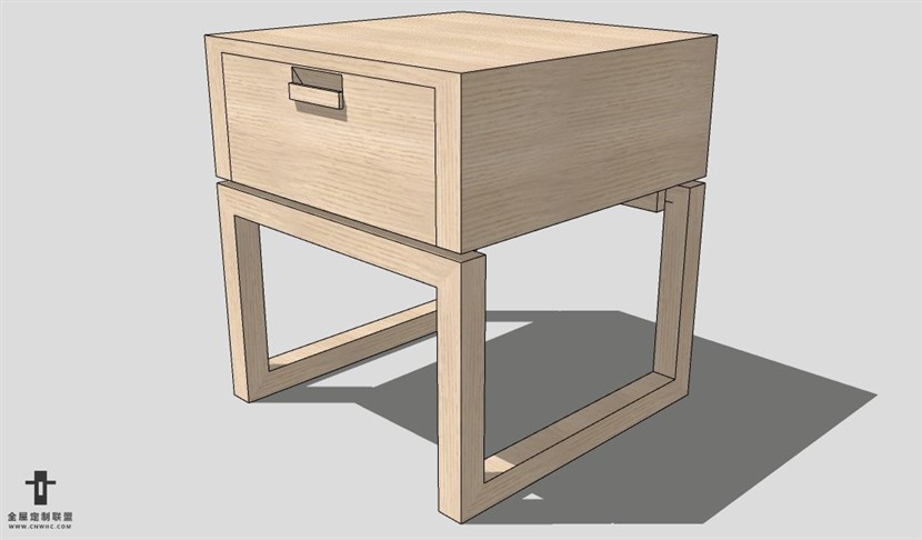 SketchUp床头柜模型草图大师床头柜3D模型Nightstand-018