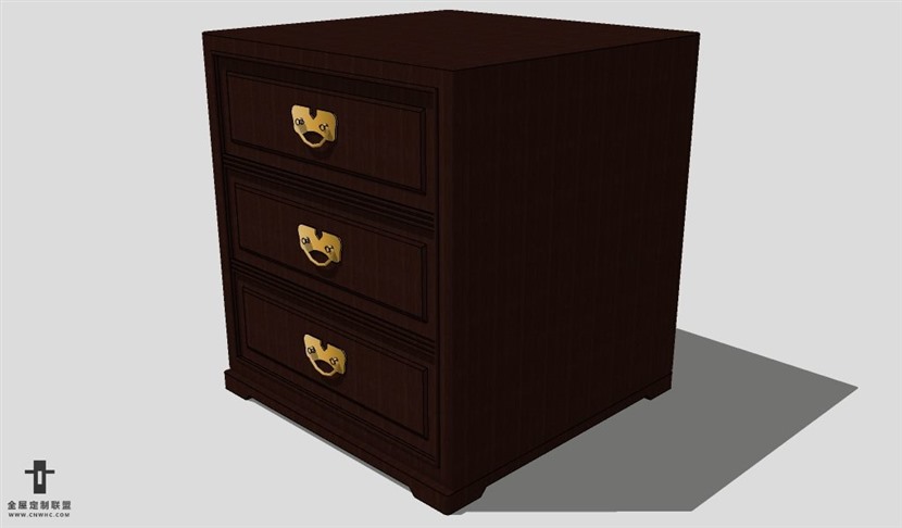 SketchUp床头柜模型草图大师床头柜3D模型Nightstand-019