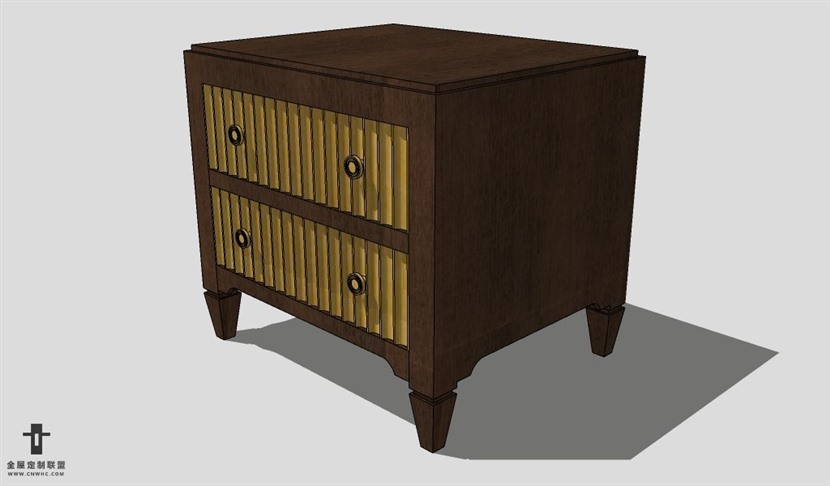 SketchUp床头柜模型草图大师床头柜3D模型Nightstand-021