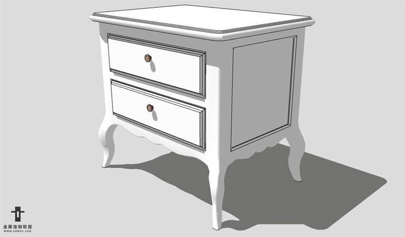 SketchUp床头柜模型草图大师床头柜3D模型Nightstand-023