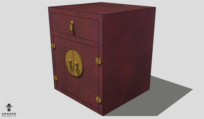 SketchUp床头柜模型草图大师床头柜3D模型Nightstand-024