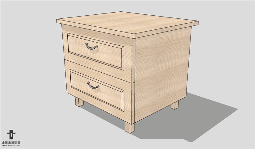 SketchUp床头柜模型草图大师床头柜3D模型Nightstand-027