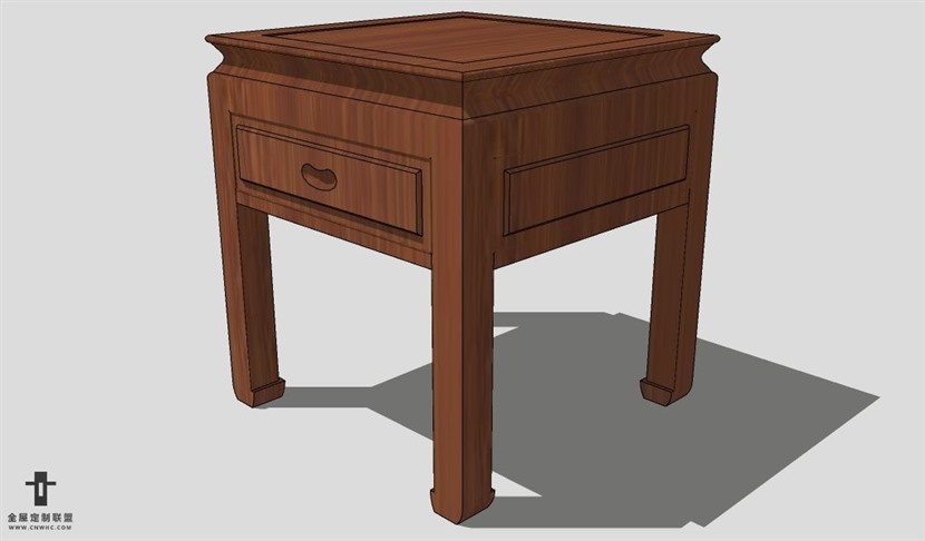 SketchUp床头柜模型草图大师床头柜3D模型Nightstand-029