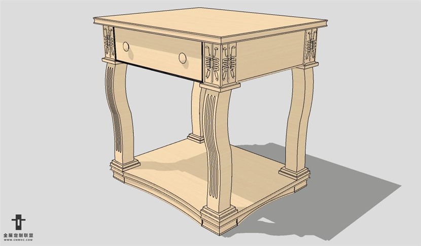 SketchUp床头柜模型草图大师床头柜3D模型Nightstand-031