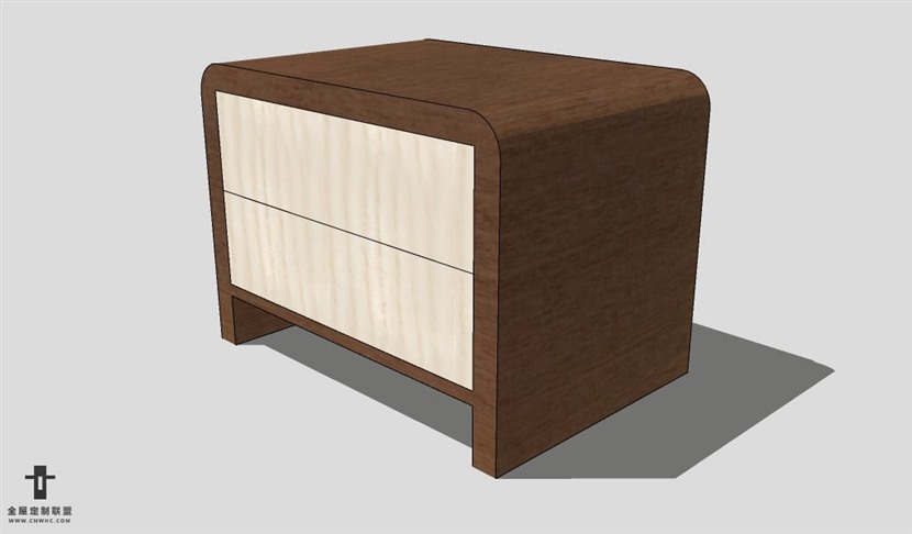 SketchUp床头柜模型草图大师床头柜3D模型Nightstand-034