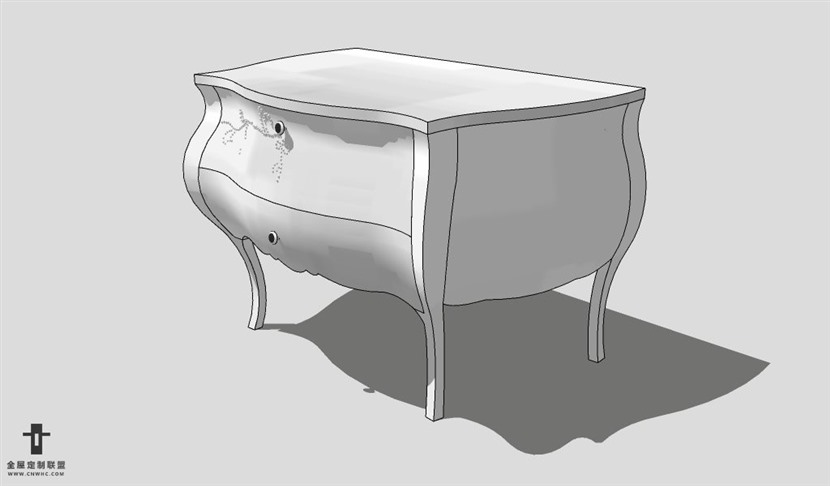 SketchUp床头柜模型草图大师床头柜3D模型Nightstand-036