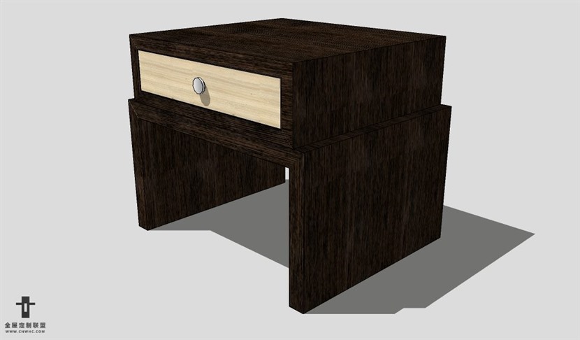 SketchUp床头柜模型草图大师床头柜3D模型Nightstand-037