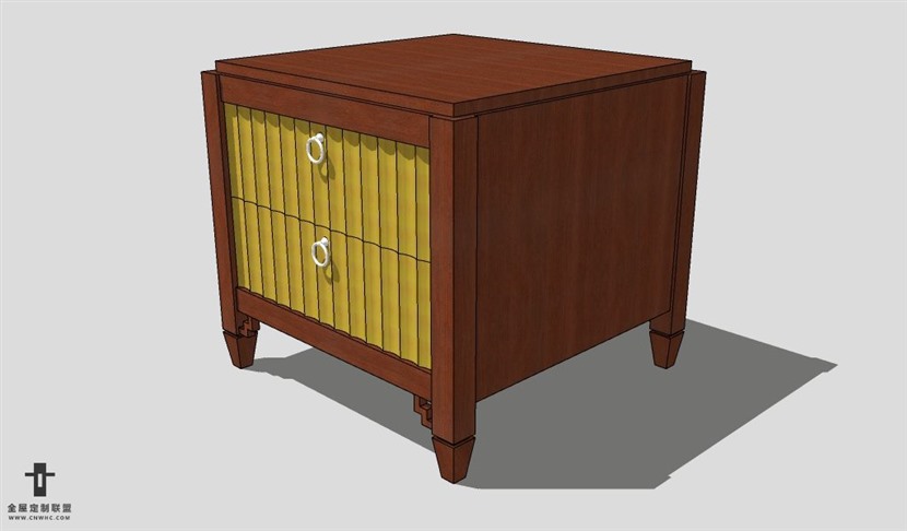 SketchUp床头柜模型草图大师床头柜3D模型Nightstand-039