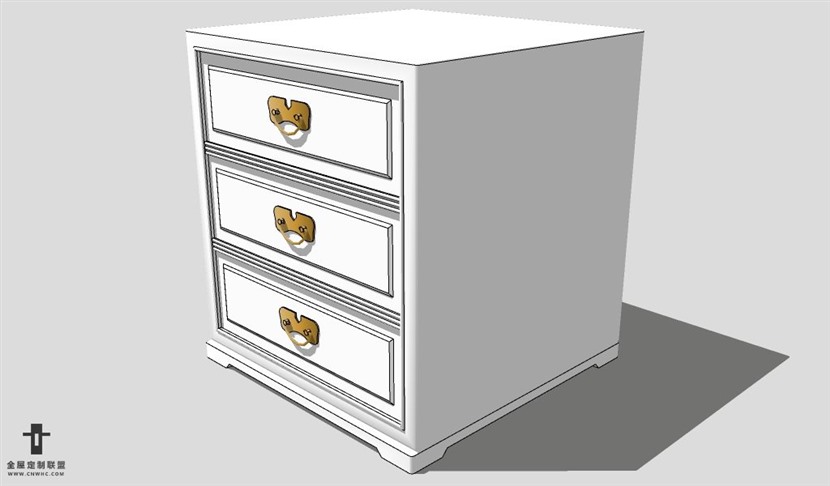 SketchUp床头柜模型草图大师床头柜3D模型Nightstand-040