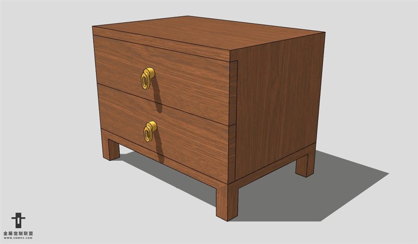 SketchUp床头柜模型草图大师床头柜3D模型Nightstand-043