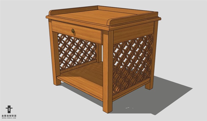 SketchUp床头柜模型草图大师床头柜3D模型Nightstand-044