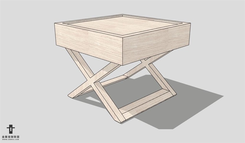 SketchUp床头柜模型草图大师床头柜3D模型Nightstand-045