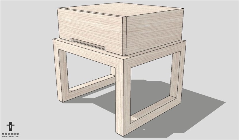 SketchUp床头柜模型草图大师床头柜3D模型Nightstand-046