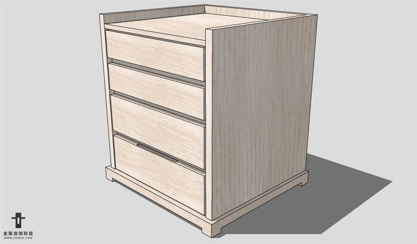 SketchUp床头柜模型草图大师床头柜3D模型Nightstand-048