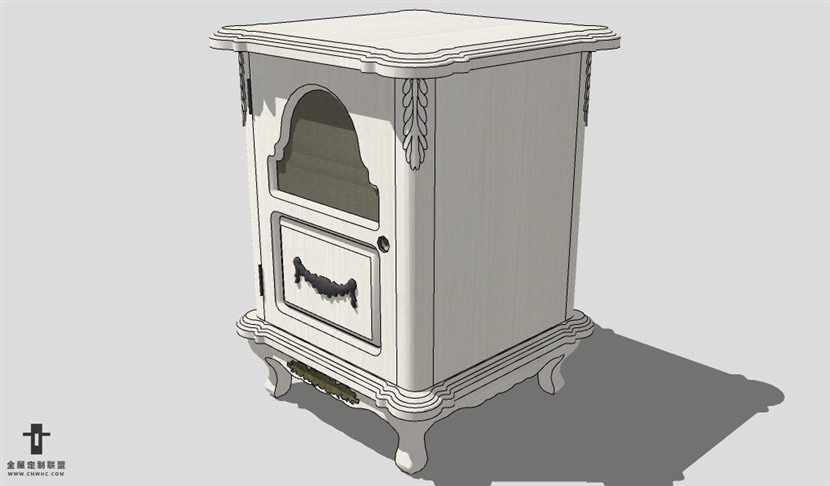 SketchUp床头柜模型草图大师床头柜3D模型Nightstand-051