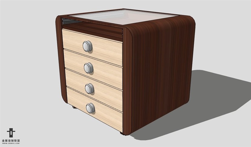 SketchUp床头柜模型草图大师床头柜3D模型Nightstand-056