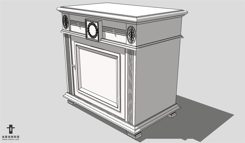 SketchUp床头柜模型草图大师床头柜3D模型Nightstand-061