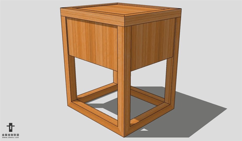 SketchUp床头柜模型草图大师床头柜3D模型Nightstand-062