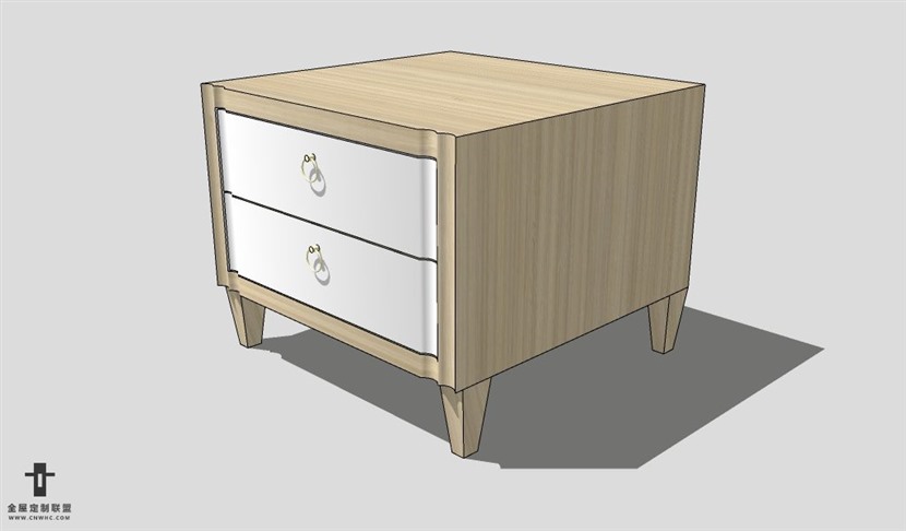 SketchUp床头柜模型草图大师床头柜3D模型Nightstand-064