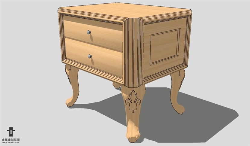 SketchUp床头柜模型草图大师床头柜3D模型Nightstand-068