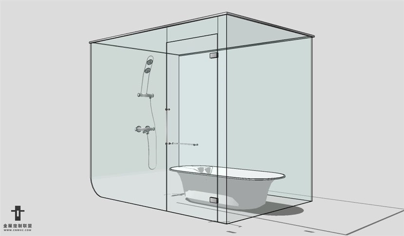 SketchUp卫生间设备模型草图大师卫生间用品3D模型Partition Panel-001