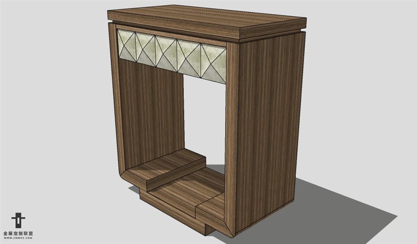 SketchUp桌子模型草图大师接待桌3D模型Reception Counter-002