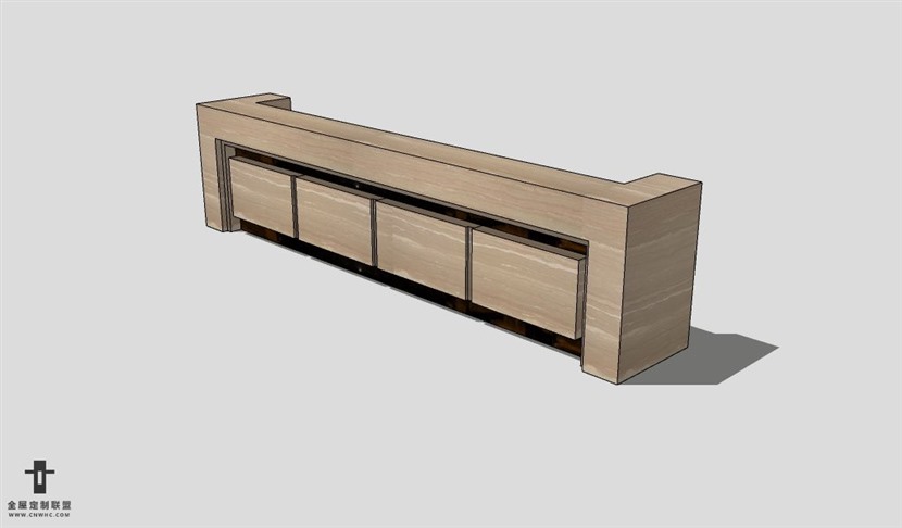 SketchUp桌子模型草图大师接待桌3D模型Reception Counter-007