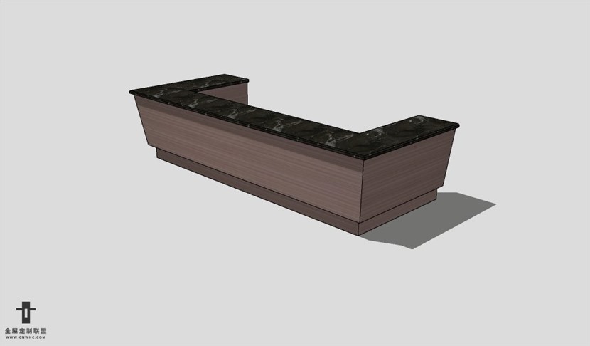 SketchUp桌子模型草图大师接待桌3D模型Reception Counter-008